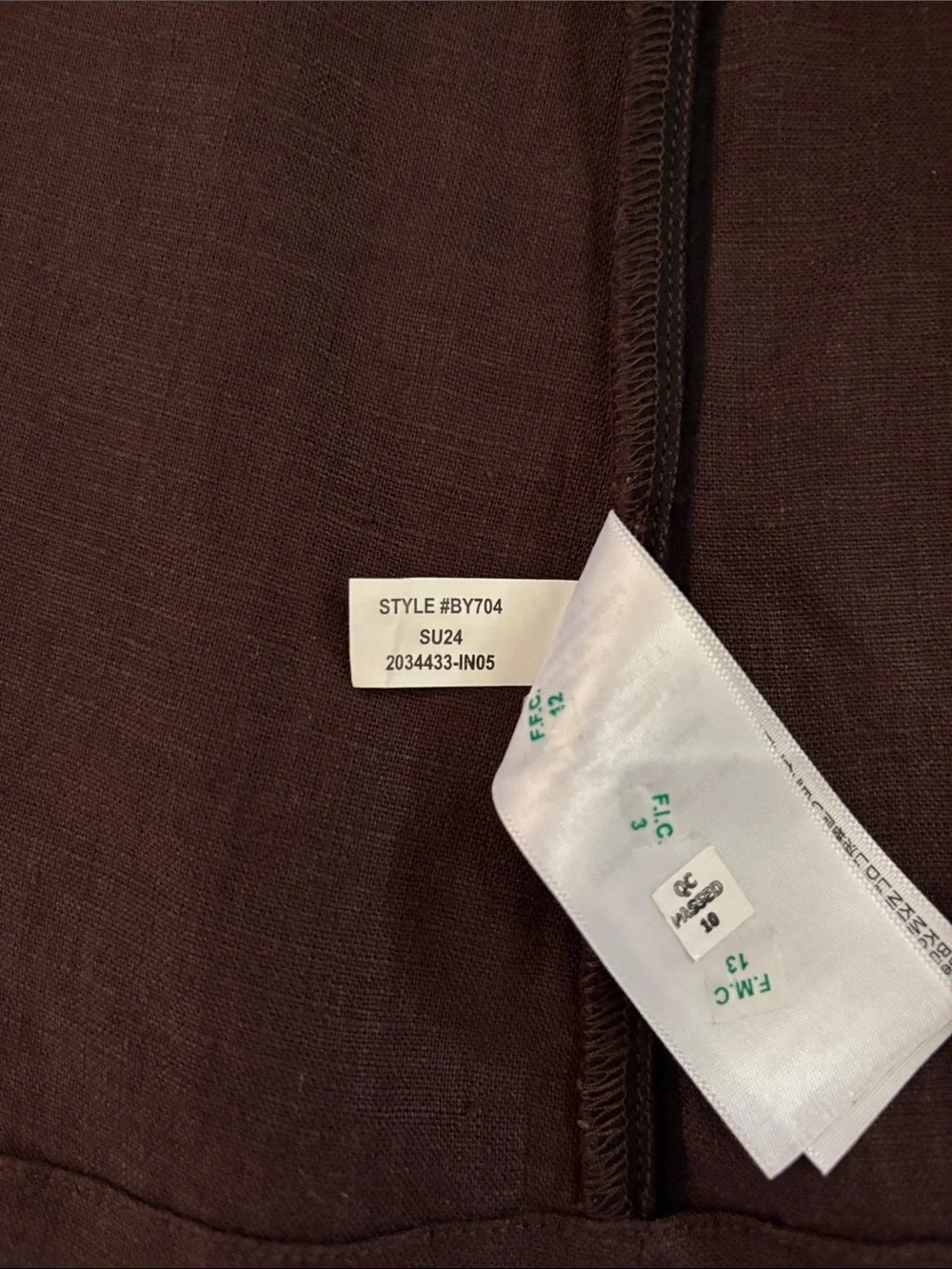 J.Crew Maxine Pascal Swingy Top Shell in Linen Deep Chocolate Small